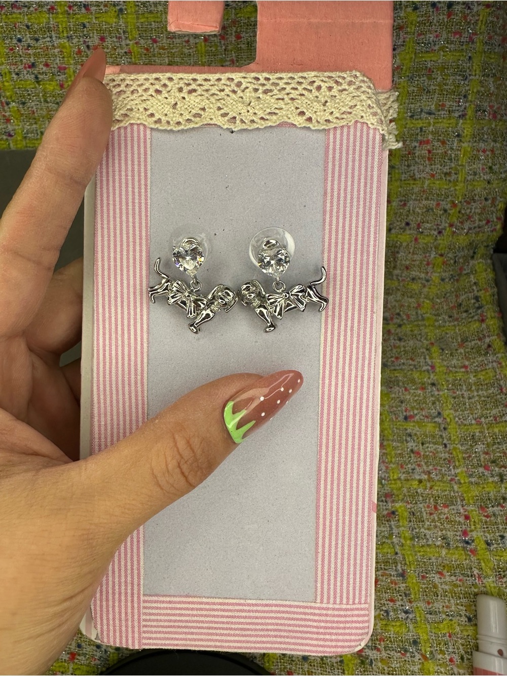 A great Silver Dachshund Drop Earrings - Cute Dog Charm Earrings